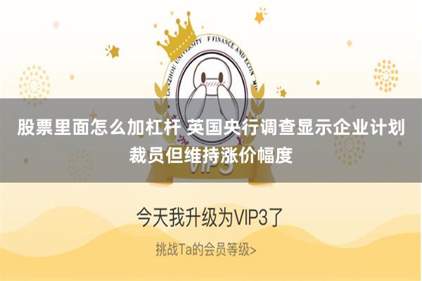 股票里面怎么加杠杆 英国央行调查显示企业计划裁员但维持涨价幅度